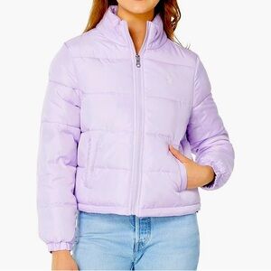 U.S. Polo Assn. Purple Cropped Puffer Jacket